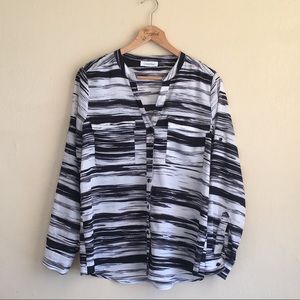 Calvin Klein striped utility button down shirt